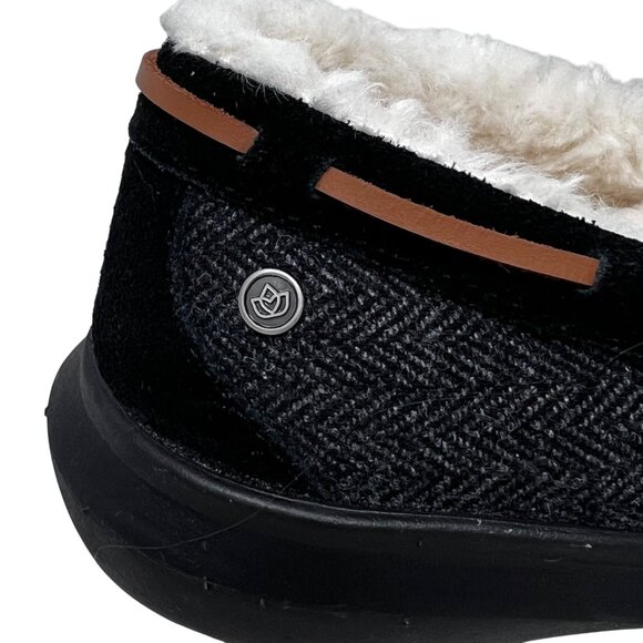 Spenco Mens Birch Slipper Black Herringbone Wool Upper Size 8D‎ - New - Picture 8 of 12